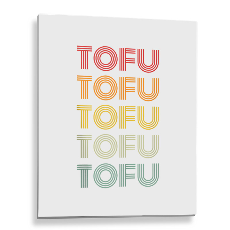 Tofu Foodie Vegetarian Retro Style World Vegan Day Tank Top Metal Print Vertical | Artistshot