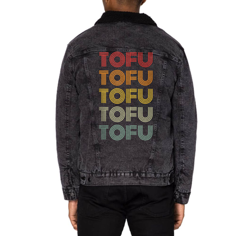 Tofu Foodie Vegetarian Retro Style World Vegan Day Tank Top Unisex Sherpa-lined Denim Jacket | Artistshot