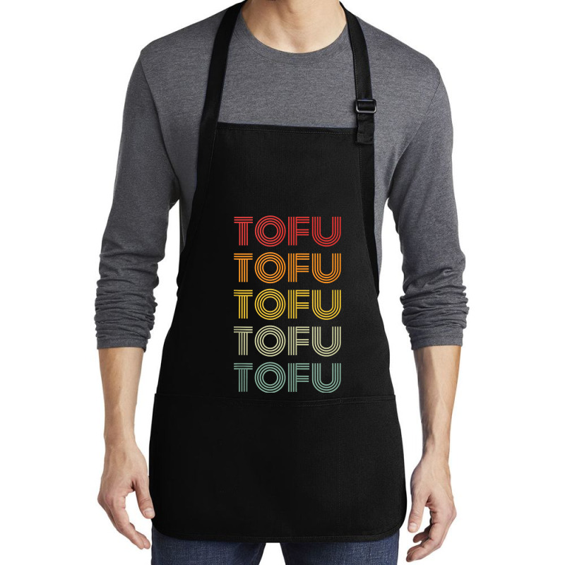 Tofu Foodie Vegetarian Retro Style World Vegan Day Tank Top Medium-length Apron | Artistshot