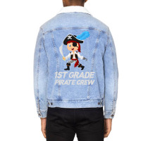 Funny Cute 1st Grade Pirate Halloween Unisex Sherpa-lined Denim Jacket | Artistshot