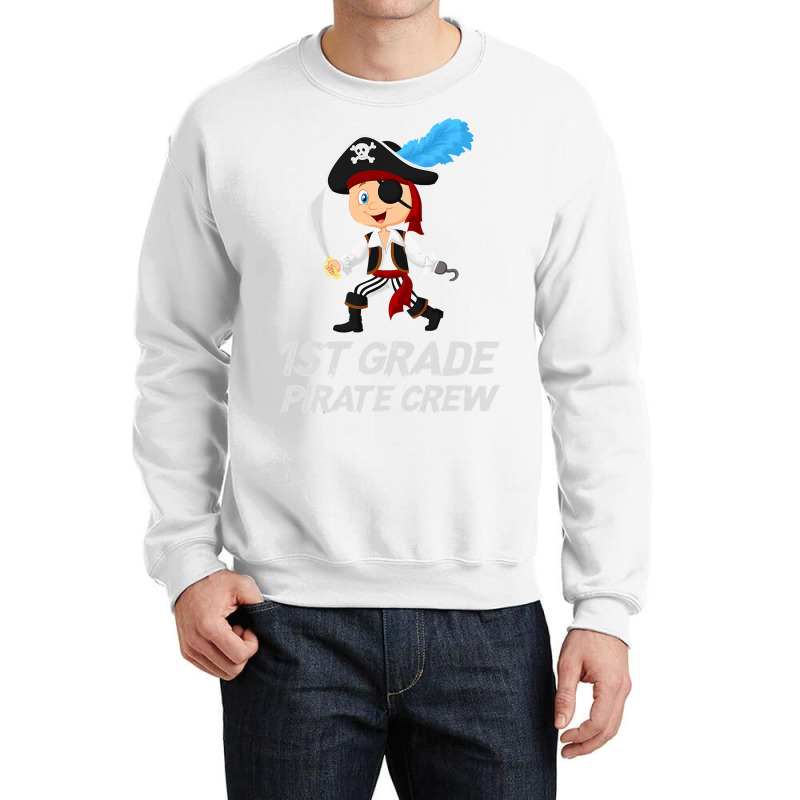 Funny Cute 1st Grade Pirate Halloween Crewneck Sweatshirt by ElizabethAtist | Artistshot