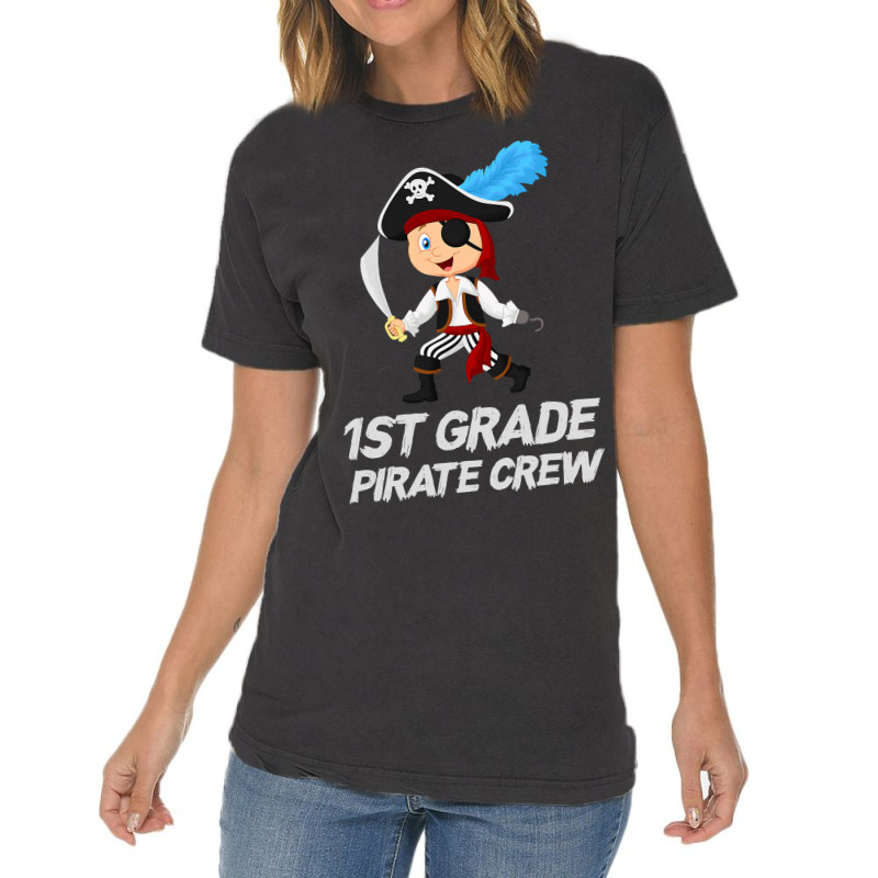 Funny Cute 1st Grade Pirate Halloween Vintage T-Shirt by ElizabethAtist | Artistshot