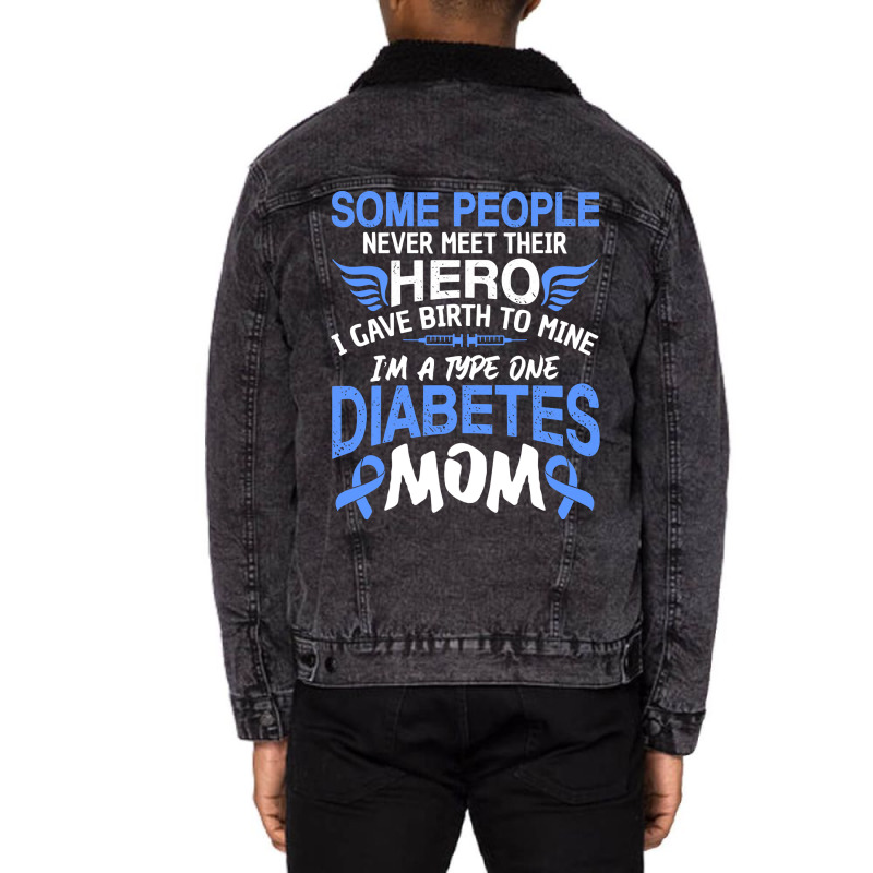 Type 1 Diabetes Mom Mother T1d Diabetic Awareness Women Pullover Hoodi Unisex Sherpa-lined Denim Jacket | Artistshot