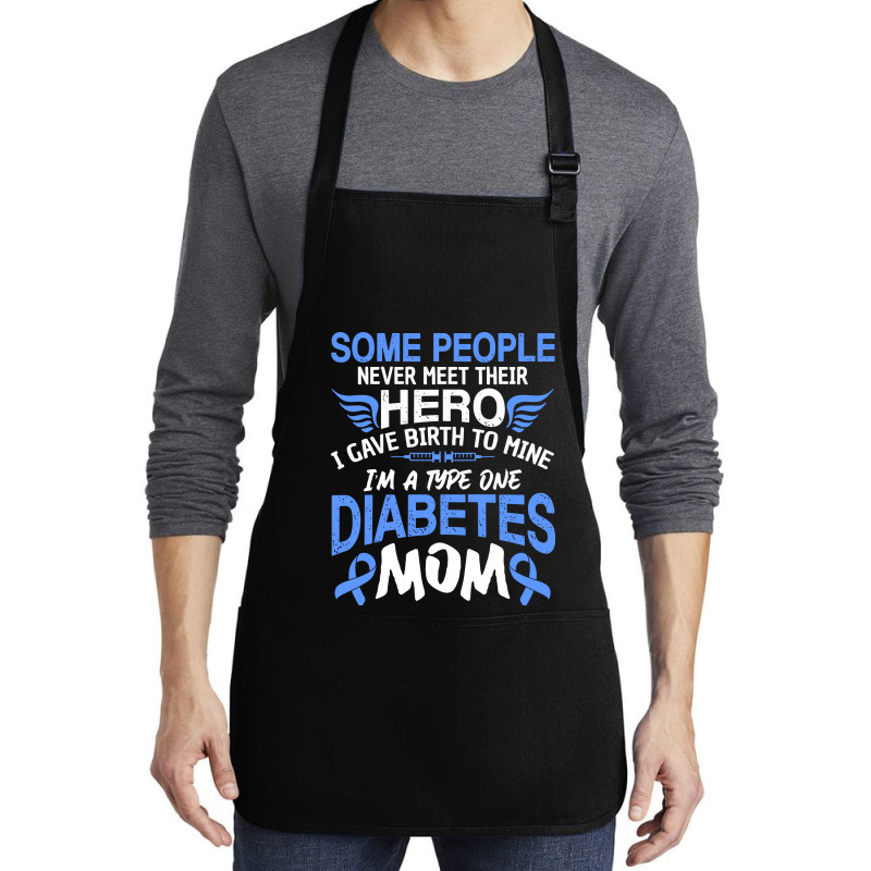 Type 1 Diabetes Mom Mother T1d Diabetic Awareness Women Pullover Hoodi Medium-length Apron | Artistshot