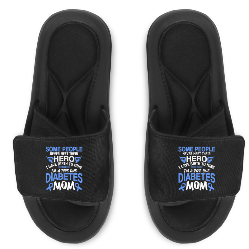 Type 1 Diabetes Mom Mother T1d Diabetic Awareness Women Pullover Hoodi Slide Sandal | Artistshot