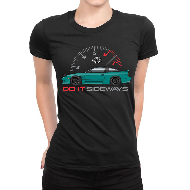 Do It Sideways Teal Ladies Fitted T-Shirt by hapkeluciik | Artistshot