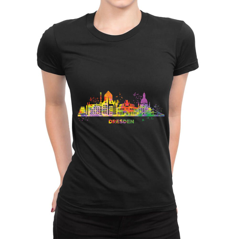 Dresden Skyline Colorful Dresdener Ladies Fitted T-Shirt by lykhongduong9enev3 | Artistshot