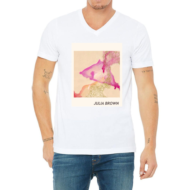 Julia Brown Watercolor V-Neck Tee by NINOZKABAUGHMAN | Artistshot