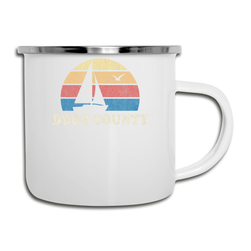 Door County Wi Vintage Sailboat 70s Throwback Sunset Camper Cup | Artistshot