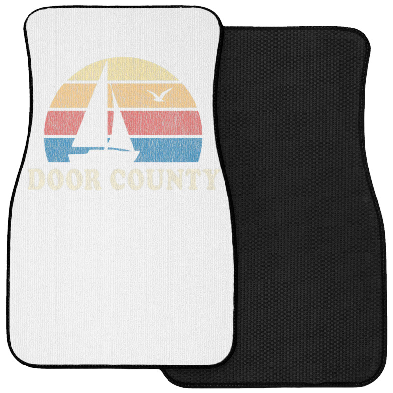 Door County Wi Vintage Sailboat 70s Throwback Sunset Front Car Mat | Artistshot