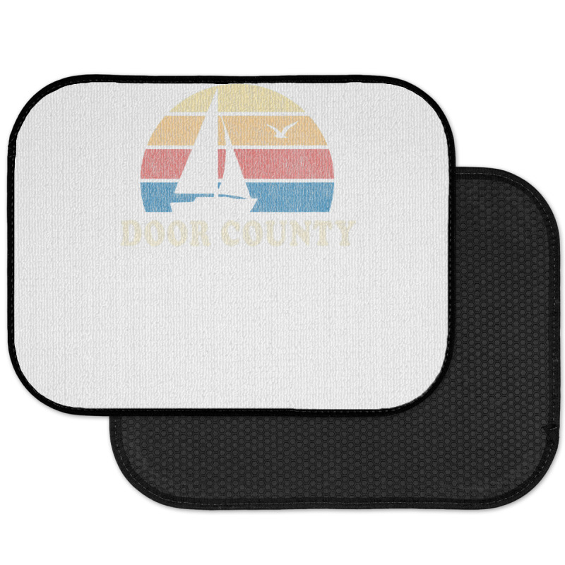 Door County Wi Vintage Sailboat 70s Throwback Sunset Rear Car Mat | Artistshot