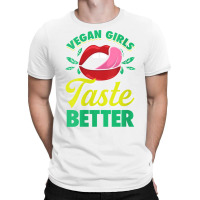 Womens Vegan Girls Taste Better Women Mouth Veggie V Neck T Shirt T-shirt | Artistshot