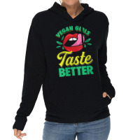 Womens Vegan Girls Taste Better Women Mouth Veggie V Neck T Shirt Lightweight Hoodie | Artistshot