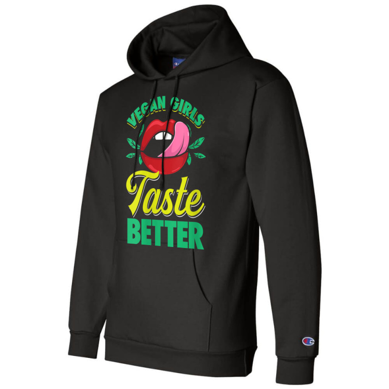 Womens Vegan Girls Taste Better Women Mouth Veggie V Neck T Shirt Champion Hoodie | Artistshot