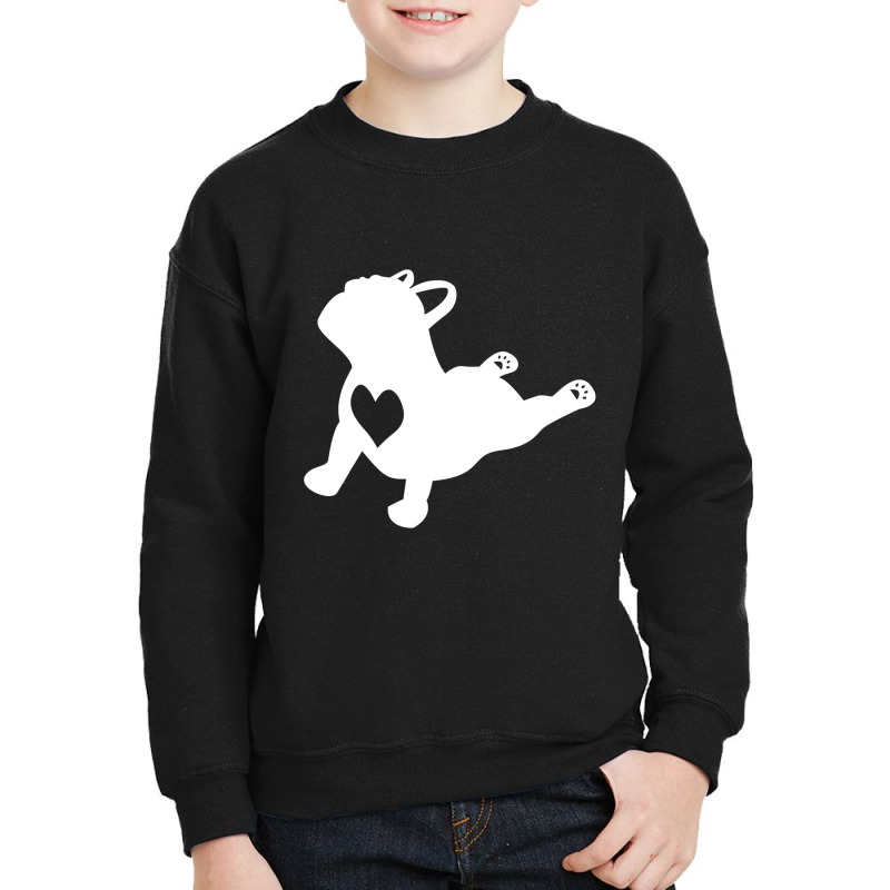 French Bulldog Yoga Pose  With Heart Of Love French Gift Youth Sweatshirt by ScottArtist | Artistshot