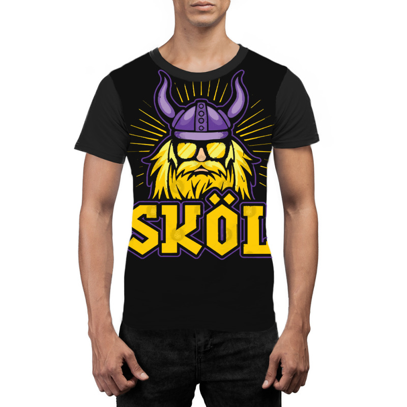 Skol Vikings Nordic Scandinavian Helmet Gift Graphic T-shirt | Artistshot