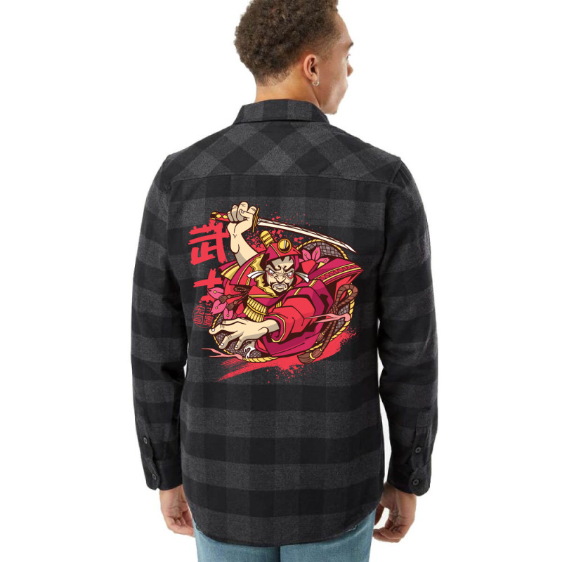 Vibrant Japanese Samurai Warrior Anime Flannel Shirt by EdieTiffany | Artistshot