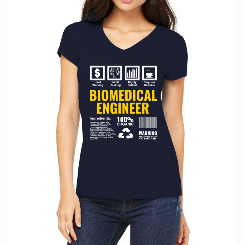 Biomedical Engineer Facts Label Biomedical Engineering Women's V-Neck T-Shirt by HANANELArtist | Artistshot