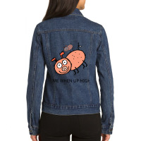 Peppa Pig Memes  Acrophobia Ladies Denim Jacket | Artistshot