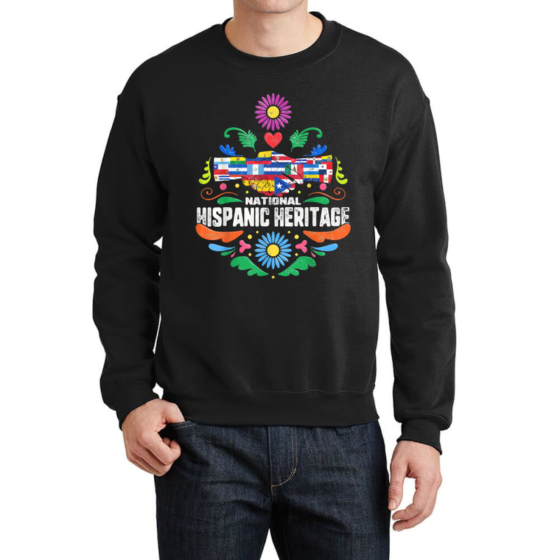 Funny Mexican American Latinos Nicaragua September 16 Gift National Hi Crewneck Sweatshirt | Artistshot