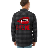 Bite Me  Vampire Teeth Easy Diy Halloween Costume Flannel Shirt | Artistshot