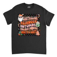 Retro Groovy Santa Claus Reindeer Christmas Cute Xmas Lights Classic T-shirt | Artistshot