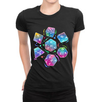 Mens Dungeons Dice Collection Fantasy Role Ladies Fitted T-shirt | Artistshot