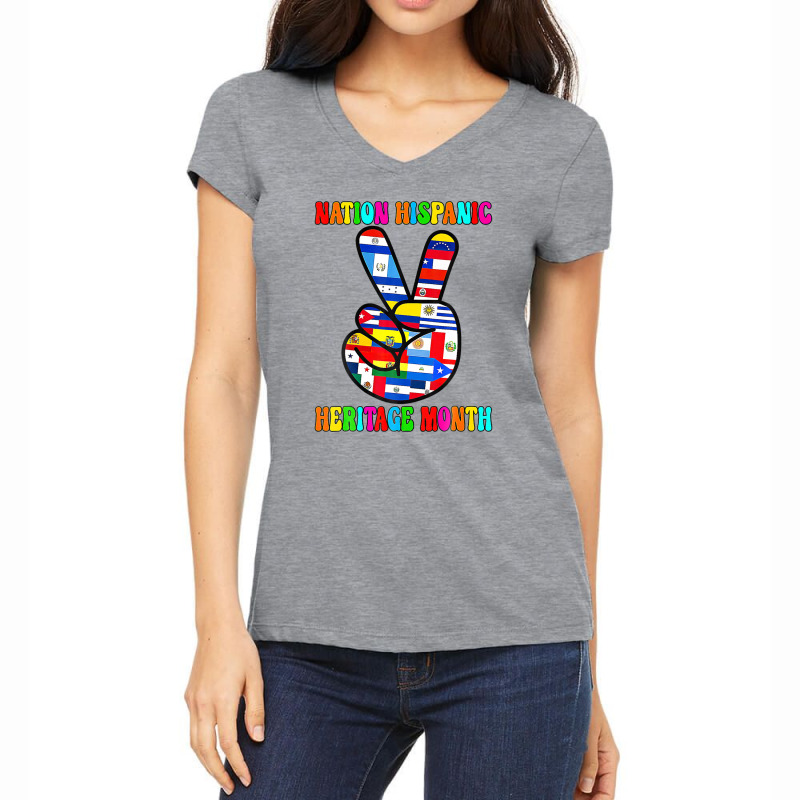 Nation Hispanic Heritage Month Christmas 2023 T Shirt Women's V-Neck T-Shirt by krobeamoterou | Artistshot