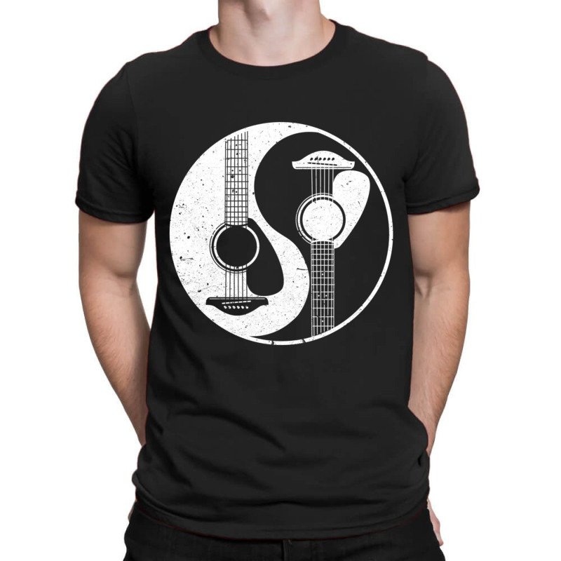 Yin Yang Guitar Acoustic Rock Music Lover Instrument T-Shirt by bummercaught | Artistshot