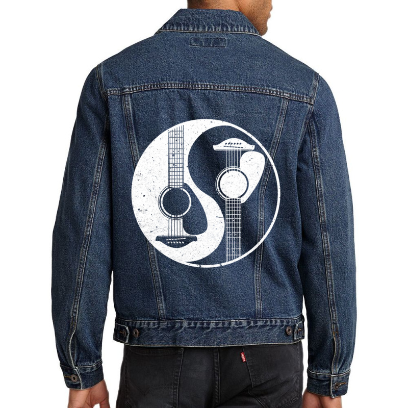 Yin Yang Guitar Acoustic Rock Music Lover Instrument Men Denim Jacket by bummercaught | Artistshot