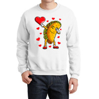 Dabbing Taco Heart Love Valentines Day Boys Kids Food Lover Crewneck Sweatshirt | Artistshot