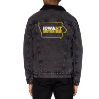 Funny Iowa Beer Distressed Iowa State Map T Unisex Sherpa-lined Denim Jacket | Artistshot