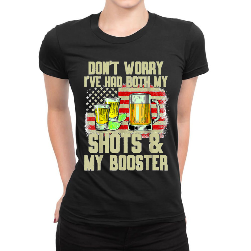 Don't Worry I've Had Both My Shots And Booster Funny Vaccine Ladies Fitted T-Shirt by ISAIASSANTIAGO | Artistshot