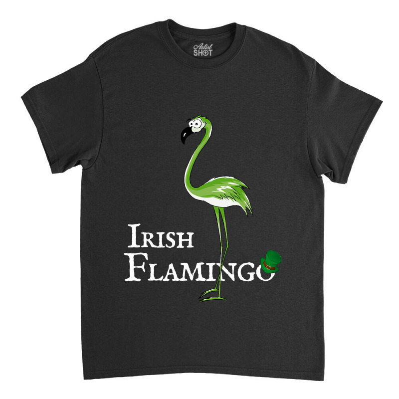 Funky Irish Flamingo Green Bird St Pattys Day Classic T-shirt by ScottArtist | Artistshot