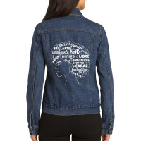 Womens Afro Latina Pride Gift Afro-latino Black History Month Ladies Denim Jacket | Artistshot