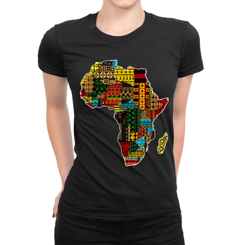 African Pride Traditional Ethnic Pattern Africa Map _001 Ladies Fitted T-Shirt by COREYOMPEY | Artistshot