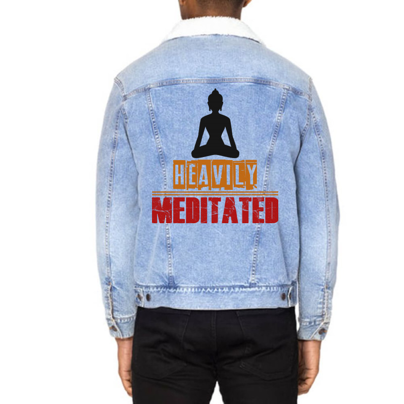 Heavily Meditated Unisex Sherpa-Lined Denim Jacket by Vanode Art | Artistshot