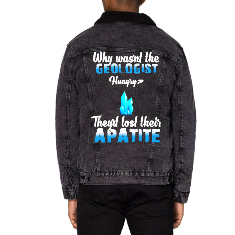 Why Wasn't The Geologist Hungry Unisex Sherpa-Lined Denim Jacket by Vanode Art | Artistshot