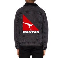 Qantas Airlines Unisex Sherpa-lined Denim Jacket | Artistshot