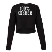 Funny 100 Kosher Chanukah Gift Cropped Sweater | Artistshot