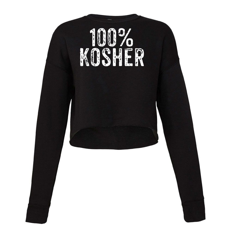 Funny 100 Kosher Chanukah Gift Cropped Sweater by ScottArtist | Artistshot