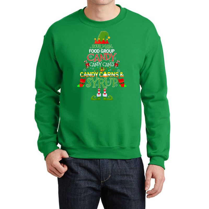 Four Main Food Groups Elf Candy Cane Buddy Christmas Pajama Crewneck Sweatshirt by inggaerzoahg | Artistshot