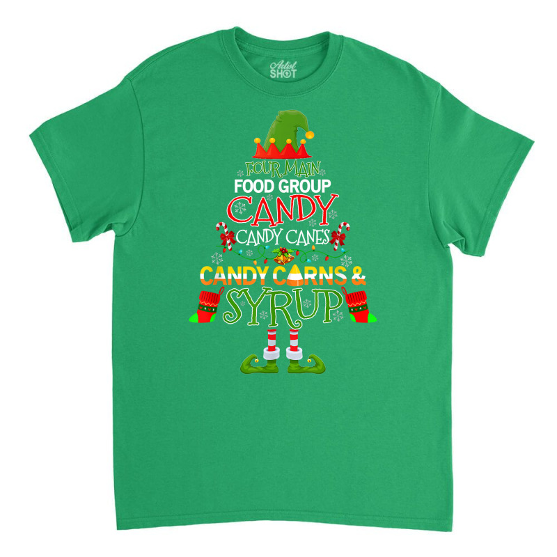 Four Main Food Groups Elf Candy Cane Buddy Christmas Pajama Classic T-shirt by inggaerzoahg | Artistshot