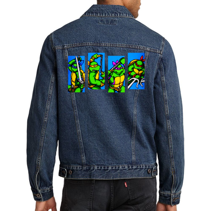 Arcade Turtles Men Denim Jacket by Golden Store | Artistshot