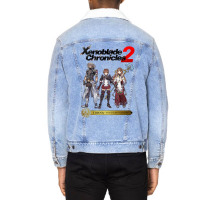 Team Lora - Xenoblade Chronicles 2 Torna The Golden Country Premium Unisex Sherpa-lined Denim Jacket | Artistshot