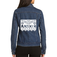 Womens Amor Latinx Latina Proud Gift For Mexican Girlfriend Ladies Denim Jacket | Artistshot