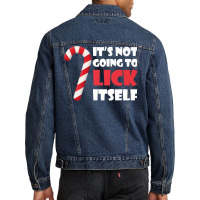 Funny Christmas Candy Cane It's Not Going To Lick Itself Premium T Shi Men Denim Jacket | Artistshot