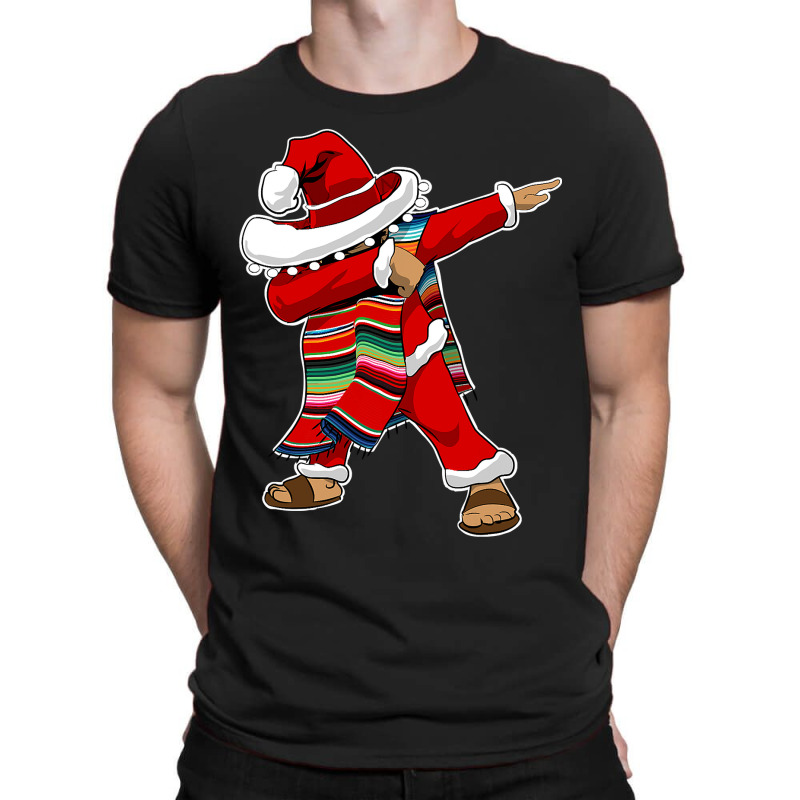 Christmas Sombrero Dabbing Mexican Serape Poncho Santa T-shirt | Artistshot