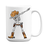 Dabbing Skeleton T  Cowboy Hat Halloween Kids Boys Dab 15 Oz Coffee Mug | Artistshot