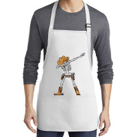 Dabbing Skeleton T  Cowboy Hat Halloween Kids Boys Dab Medium-length Apron | Artistshot